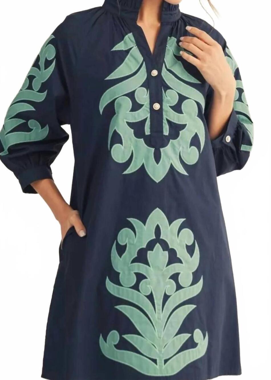 NEW JODIFL floral appliqué dress in navy